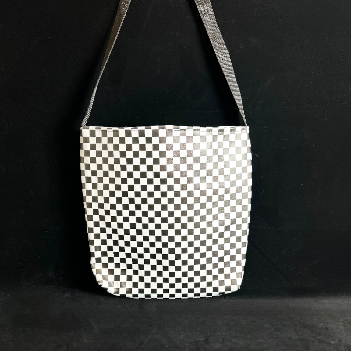 Checkered Vinyl Tote Bag