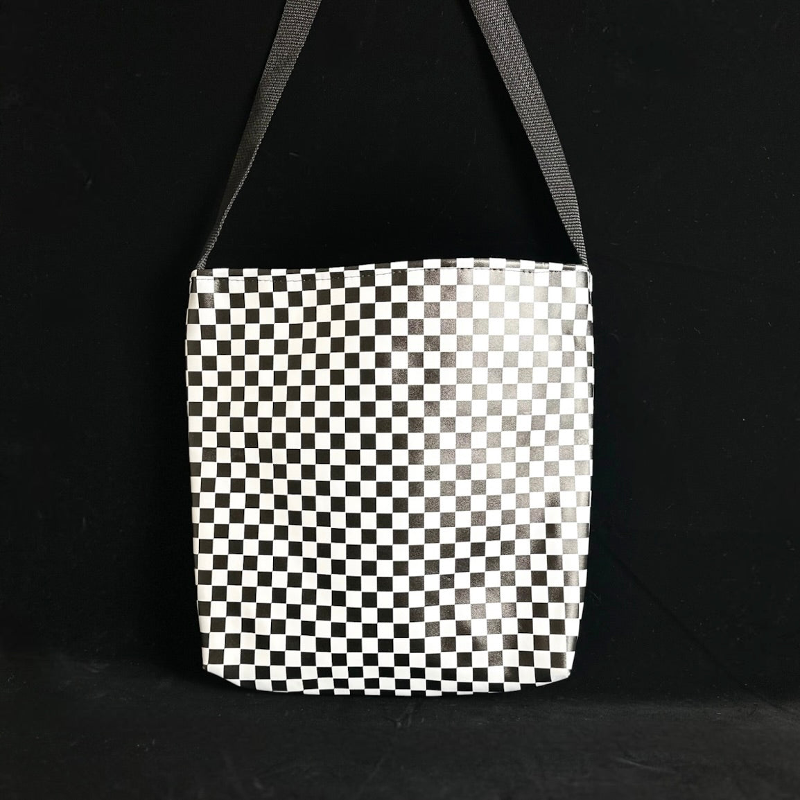 Checkered Vinyl Tote Bag